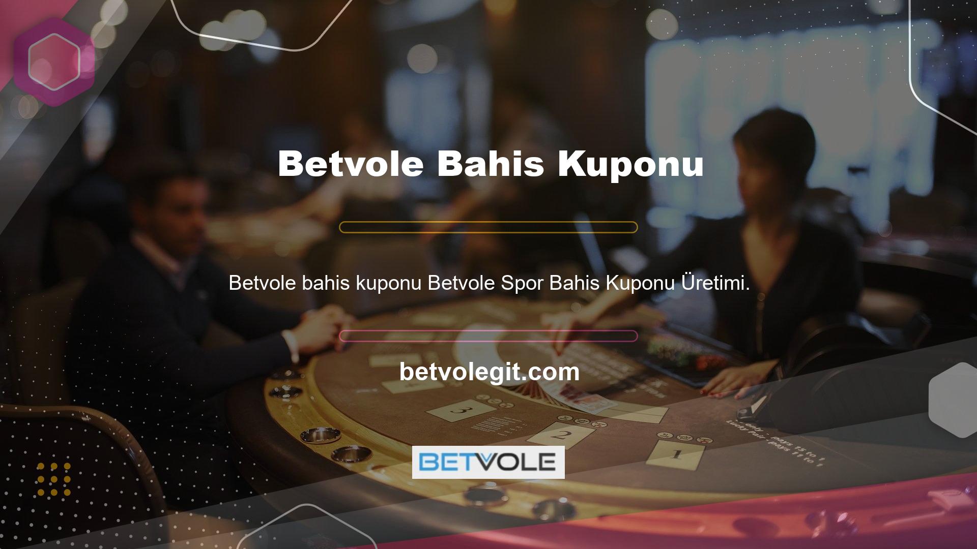 Betvole web sitesinin bahis konseptinde, kupon programı ortaya çıktığında farklı kupon seçeneklerinin geçerli olduğunu göreceksiniz